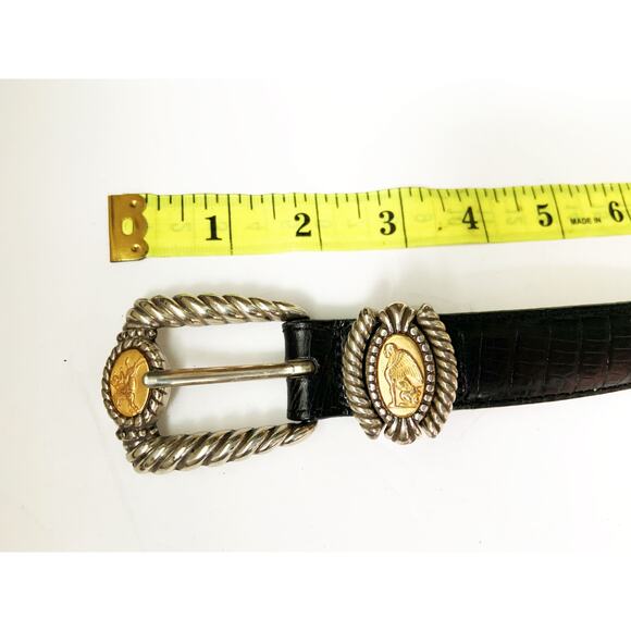 Brighton Museum Collection Greco-Roman Dark Brown Leather Belt Size M Z38 - Picture 7 of 9